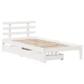 Cadre de lit avec tiroirs sans matelas blanc 100x200 cm
