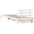 Cadre de lit avec tiroirs sans matelas blanc 75x190 cm