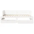 Lit de jour et tiroirs sans matelas blanc 90x200 cm bois massif