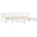 Lit de jour et tiroirs sans matelas blanc 90x200 cm bois massif