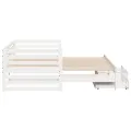 Lit de jour et tiroirs sans matelas blanc 90x200 cm bois massif
