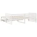 Lit de jour et tiroirs sans matelas blanc 90x200 cm bois massif
