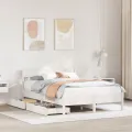 Cadre de lit sans matelas blanc 140x200 cm bois de pin massif