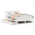 Cadre de lit sans matelas blanc 140x200 cm bois de pin massif