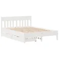 Cadre de lit sans matelas blanc 140x200 cm bois de pin massif