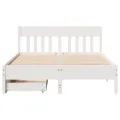 Cadre de lit sans matelas blanc 140x200 cm bois de pin massif