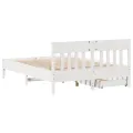 Cadre de lit sans matelas blanc 140x200 cm bois de pin massif