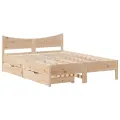 Cadre de lit avec tiroirs 120x200 cm bois de pin massif