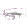 Cadre de lit avec tiroirs sans matelas 140x190 cm