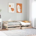 Lit de jour avec tiroirs sans matelas 90x200 cm bois massif