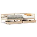 Lit de jour avec tiroirs sans matelas 90x200 cm bois massif