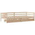 Lit de jour avec tiroirs sans matelas 90x200 cm bois massif