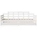 Lit de jour et tiroirs sans matelas blanc 90x200 cm bois massif