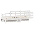 Lit de jour et tiroirs sans matelas blanc 90x200 cm bois massif