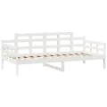 Lit de jour et tiroirs sans matelas blanc 90x200 cm bois massif