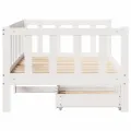 Lit de jour et tiroirs sans matelas blanc 90x200 cm bois massif