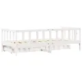 Lit de jour et tiroirs sans matelas blanc 90x200 cm bois massif