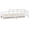 Lit de jour et tiroirs sans matelas blanc 80x200 cm bois massif