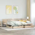 Lit de jour avec gigogne et tiroirs sans matelas 90x200 cm