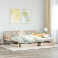 Lit de jour avec gigogne et tiroirs sans matelas 90x200 cm