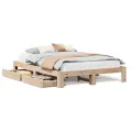 Cadre de lit sans matelas 150x200 cm bois de pin massif