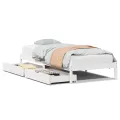 Cadre de lit sans matelas blanc 100x200 cm bois de pin massif