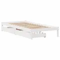Cadre de lit sans matelas blanc 100x200 cm bois de pin massif