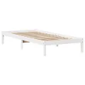 Cadre de lit sans matelas blanc 100x200 cm bois de pin massif