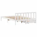 Cadre de lit sans matelas blanc 150x200 cm bois de pin massif