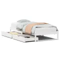 Cadre de lit sans matelas blanc 90x200 cm bois de pin massif