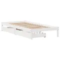 Cadre de lit sans matelas blanc 90x200 cm bois de pin massif