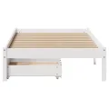 Cadre de lit sans matelas blanc 90x200 cm bois de pin massif