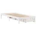 Cadre de lit sans matelas blanc 90x200 cm bois de pin massif