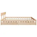 Cadre de lit sans matelas 200x200 cm bois massif de pin