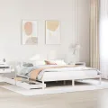 Cadre de lit sans matelas blanc 200x200 cm bois massif de pin