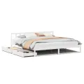 Cadre de lit sans matelas blanc 200x200 cm bois massif de pin