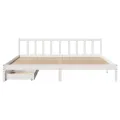 Cadre de lit sans matelas blanc 200x200 cm bois massif de pin