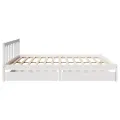 Cadre de lit sans matelas blanc 200x200 cm bois massif de pin