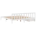 Cadre de lit sans matelas blanc 200x200 cm bois massif de pin