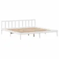 Cadre de lit sans matelas blanc 200x200 cm bois massif de pin