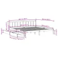 Cadre de lit sans matelas blanc 200x200 cm bois massif de pin