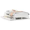 Cadre de lit sans matelas blanc 120x200 cm bois de pin massif