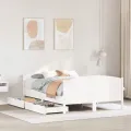 Cadre de lit sans matelas blanc 140x200 cm bois de pin massif