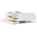 Cadre de lit sans matelas blanc 140x200 cm bois de pin massif