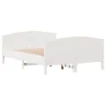 Cadre de lit sans matelas blanc 140x200 cm bois de pin massif