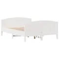 Cadre de lit sans matelas blanc 140x200 cm bois de pin massif