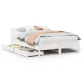 Cadre de lit sans matelas blanc 120x200 cm bois de pin massif