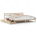 Cadre de lit sans matelas 200x200 cm bois massif de pin