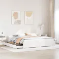 Cadre de lit sans matelas blanc 160x200 cm bois de pin massif