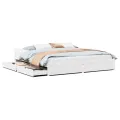 Cadre de lit sans matelas blanc 160x200 cm bois de pin massif